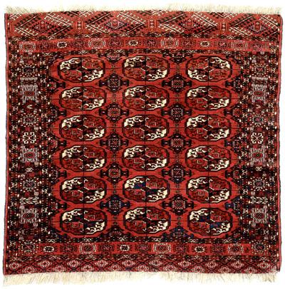 Finely woven Turkoman rug repeating 919ec
