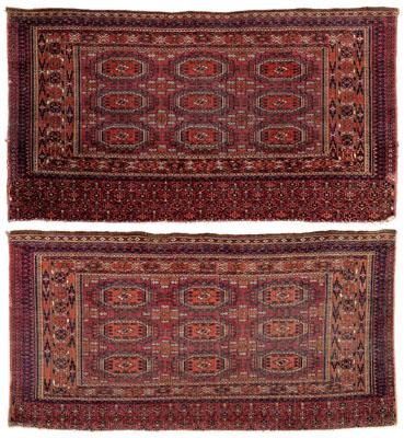 Two finely woven Turkoman rugs  919ed