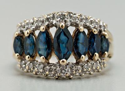 Sapphire and diamond ring, center