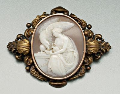 Carved cameo Hebe and eagle oval 919f4