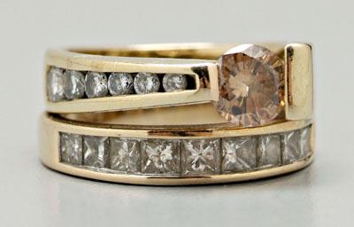 Champagne diamond joined ring,