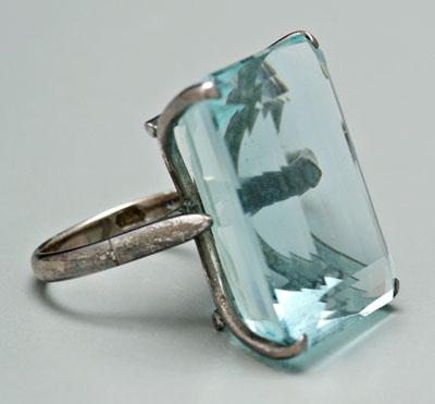 49 ct aquamarine ring faceted 919fb