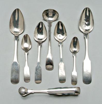 Eight pieces Charleston coin flatware  91a04