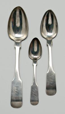 Three Charleston coin spoons, all