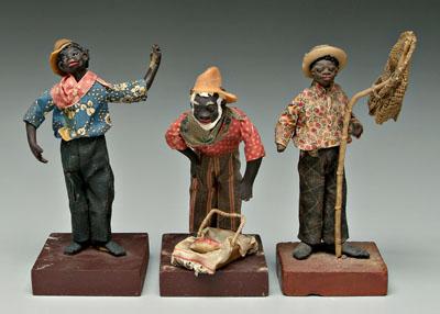 Three Vargas black folk art figures  91a41