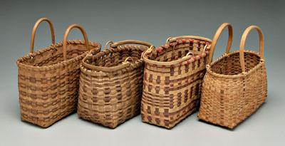 Four Cherokee double handled baskets: