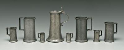 Group of pewter measures six marked 91a8e