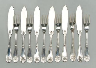 12 piece Continental silver fruit 91ac9