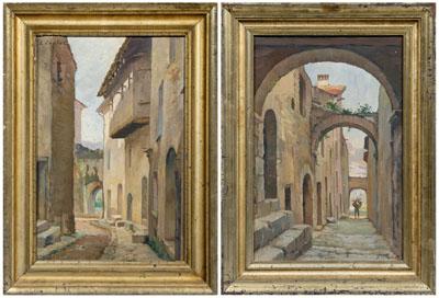 Two L. Coulet paintings: village