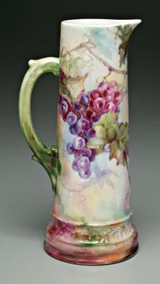 Limoges pitcher, hand painted grapes
