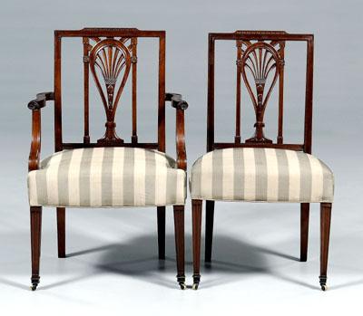 Two Sheraton carved chairs side 91aef