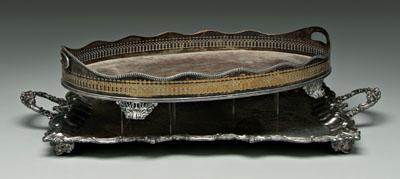 Two silver plated trays: one oval