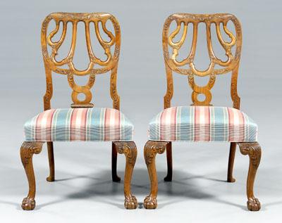 Pair George II style side chairs: