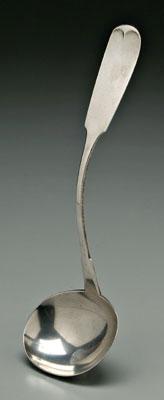 Coin silver ladle, oval bowl, shaped