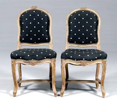 Pair Louis XV carved side chairs: