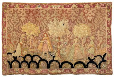 Tapestry courting scene coarsely 91b48