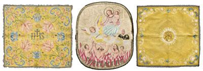 Three embroidered altar pieces  91b49