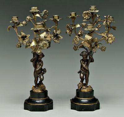 Pair bronze candelabra each with 91b74