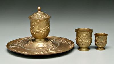 Bronze desk set 10 1 2 in circular 91b76