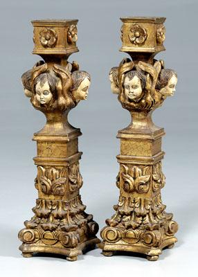 Pair Italian baroque style pedestals  91b78