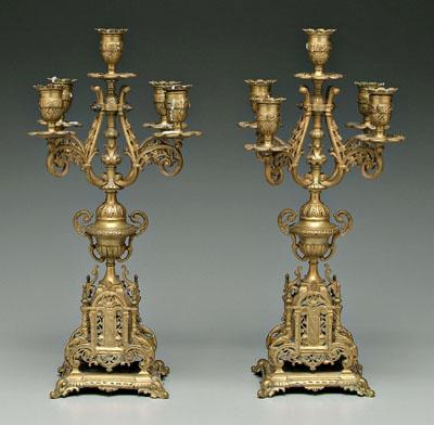 Pair brass candelabra each with 91b7c