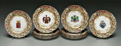 Set of twelve Capo-di-monte plates: