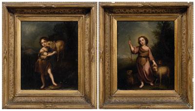 Pair paintings after Murillo: &quot;The