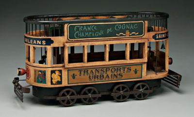 Model of French double-decker trolley,