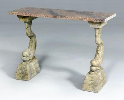 Dolphin pier table, brick red to