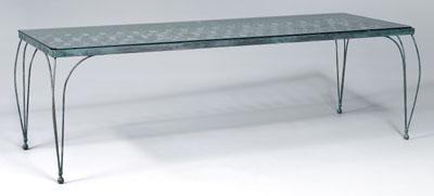 Wrought iron glass top dining table  91bce