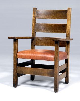 Stickley Arts and Crafts armchair, oak