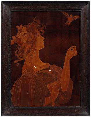 Art Nouveau marquetry picture  91834