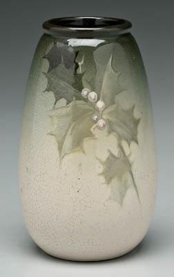 Weller Eocean vase, holly and berry