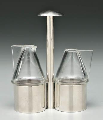 Josef Hoffmann silver/glass cruet, silver