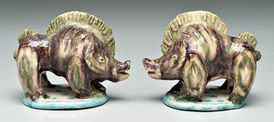 Pair of Guido Gambone ceramic boars 91858