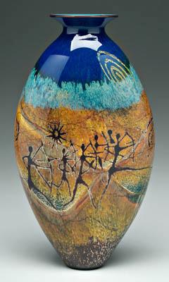 Richard Satava art glass vase ovoid 91860