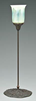 Tiffany bronze candlestick lamp, Queen