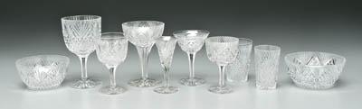 55 pieces Hawkes cut glass, strawberry,