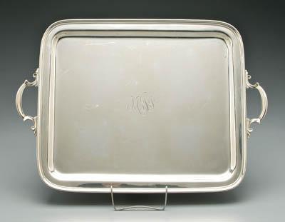 Tiffany sterling tray, rounded rectangular