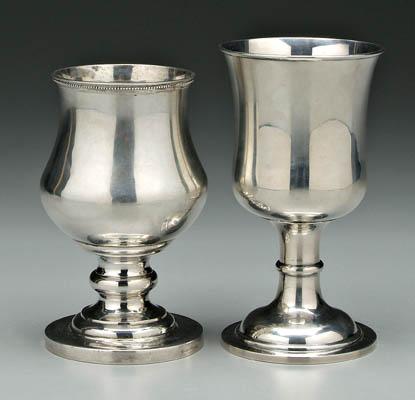 Two coin silver goblets one chalice 918ab