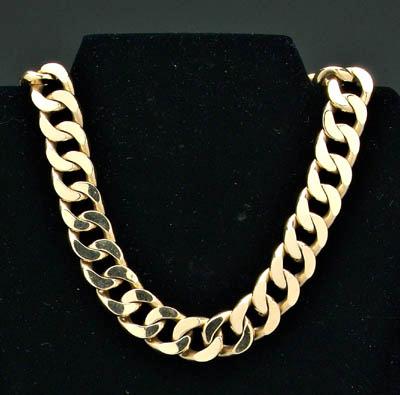 Heavy gold link necklace, polished