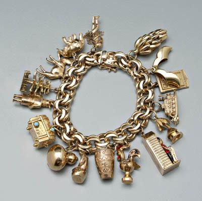 Tiffany gold charm bracelet 14 918c9