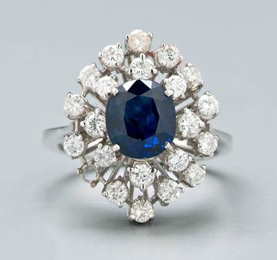 Lady's sapphire and diamond ring,
