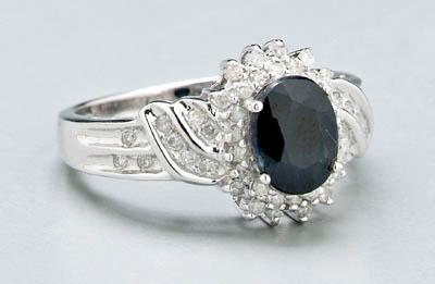 Lady s sapphire and diamond ring  918cb