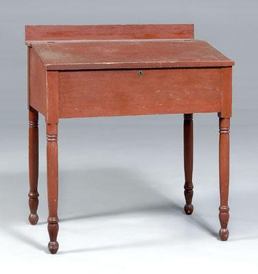 Red-painted schoolmaster's desk,