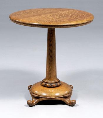 Victorian oak pedestal table, circular