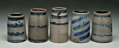 Five decorated stoneware canning 918e5