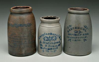 Three Ohio stoneware canning jars  918ec