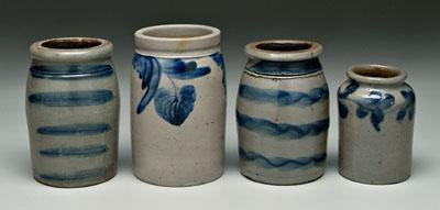 Four stoneware jars, all salt glazed