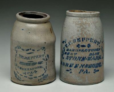 Two Reppert canning jars salt 918fd